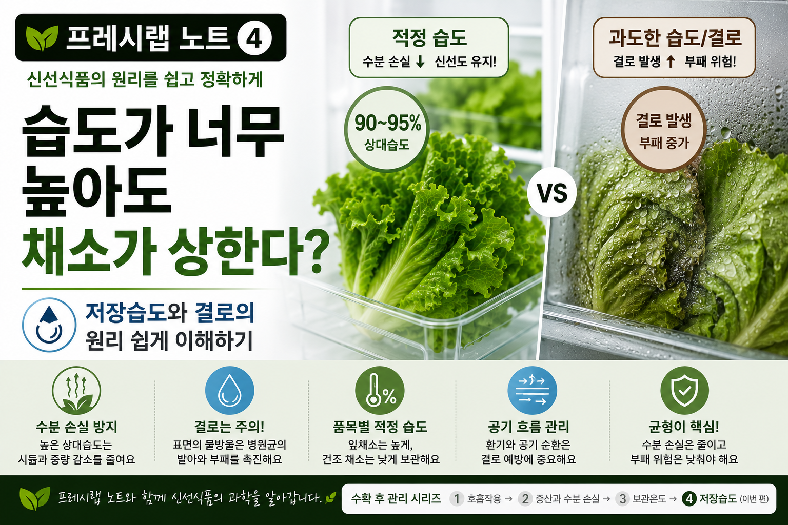 습도가 너무높아도 채소가 상한다