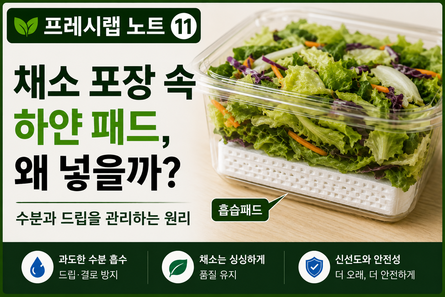 채소포장속 하얀패드 왜 넣을까