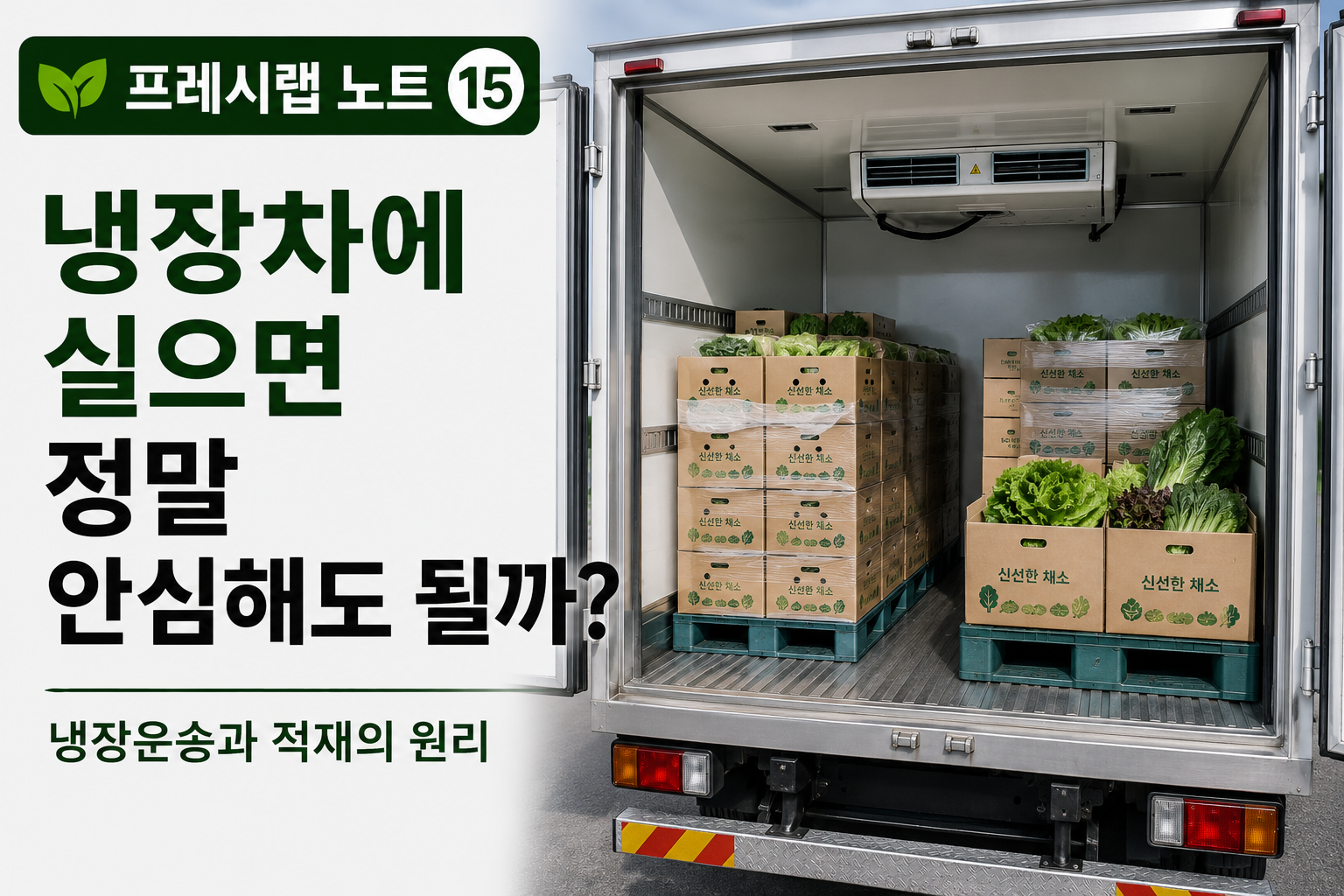 냉장차 속 신선한 채소 적재법