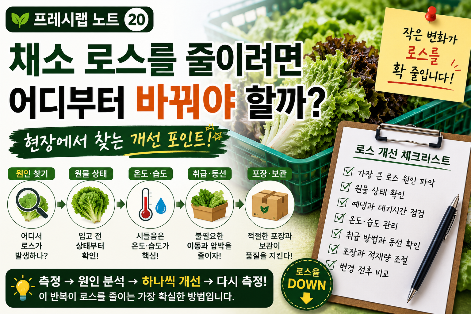 채소 로스를 줄이는 개선 체크리스트