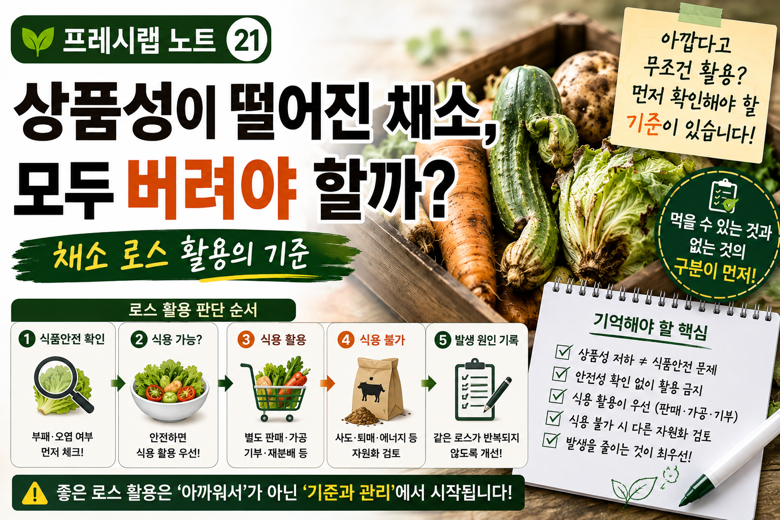 채소 로스 활용 판단 가이드