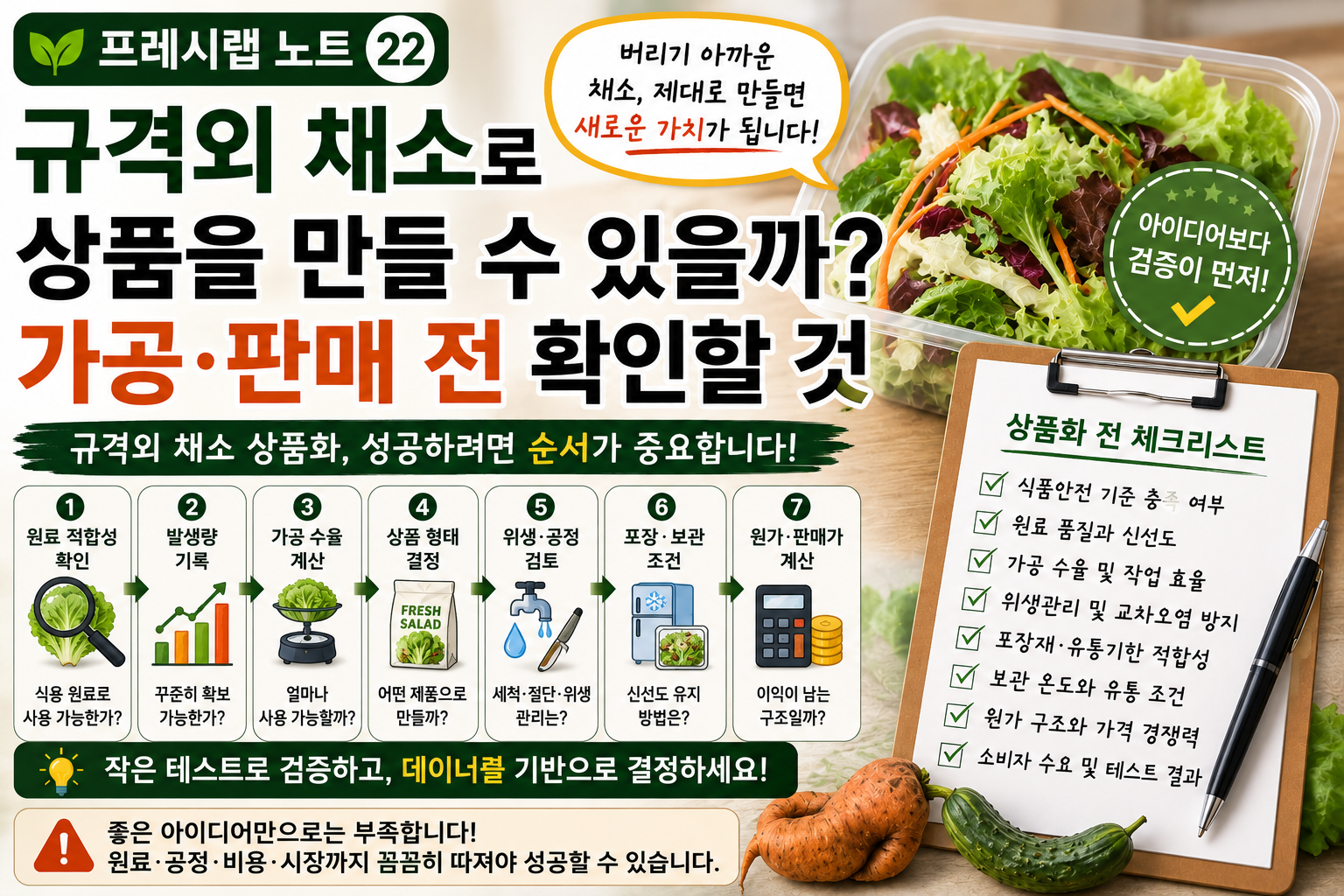 규격외 채소 상품화 체크리스트