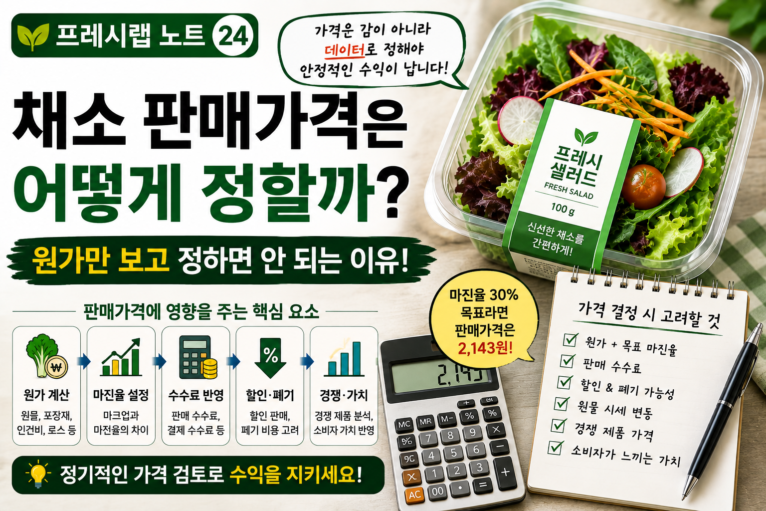 채소 판매가격, 데이터로 정하기