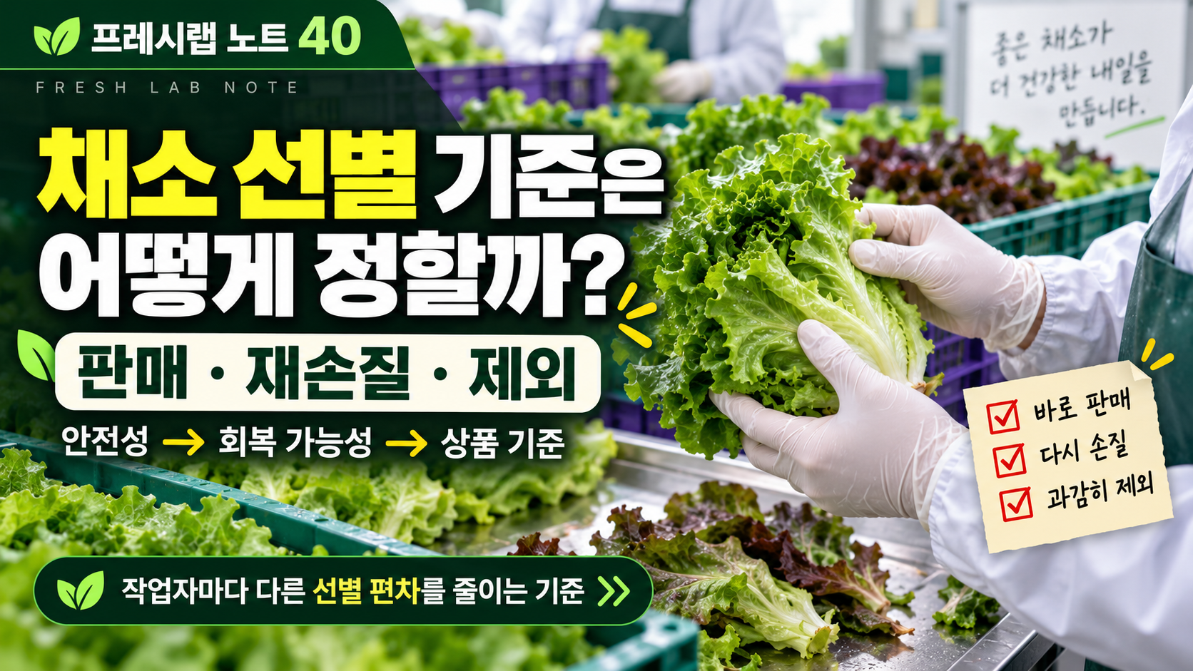 채소 선별 기준: 판매·재손질·제외