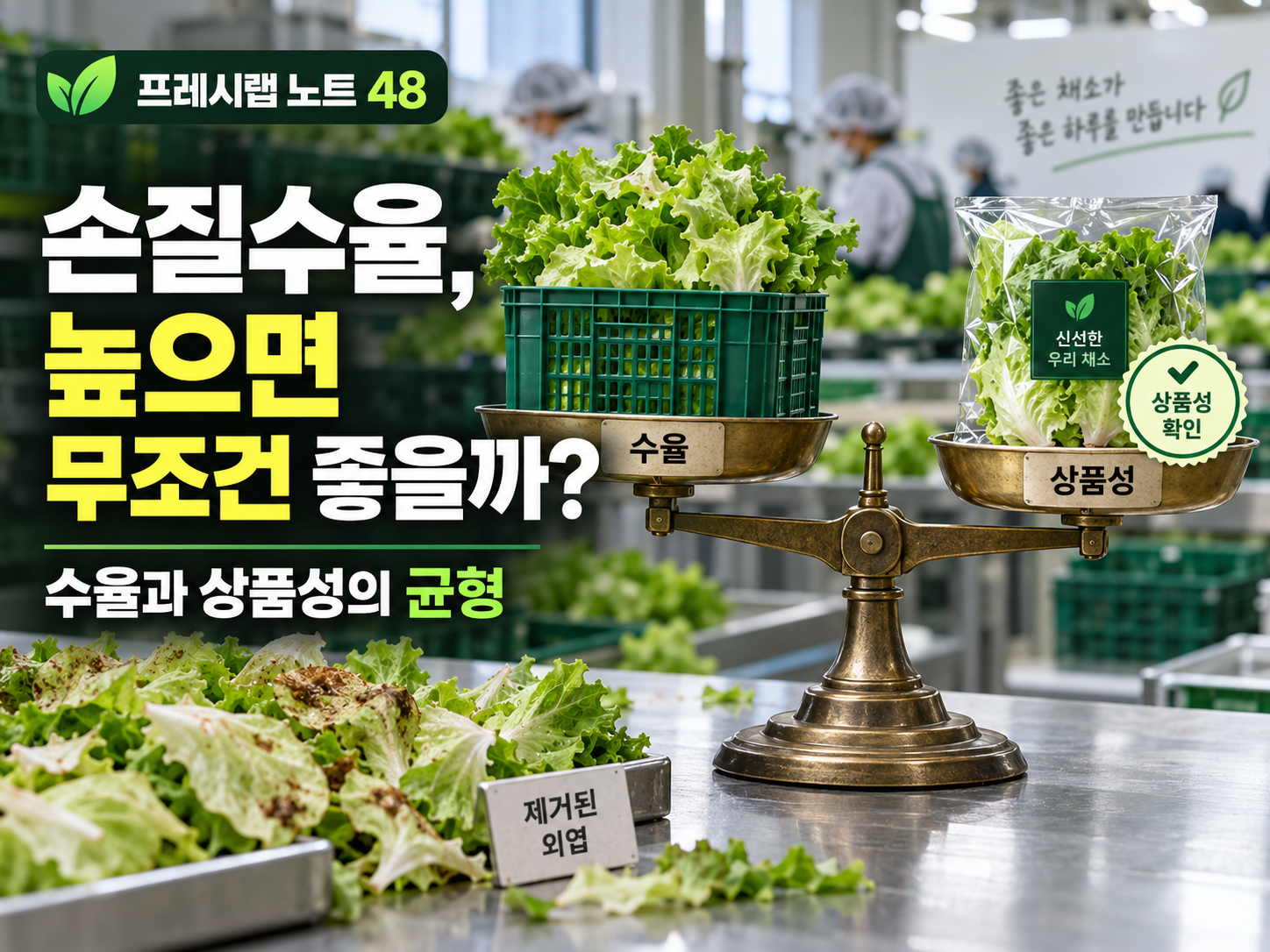 손질수율과 채소 상품성의 균형