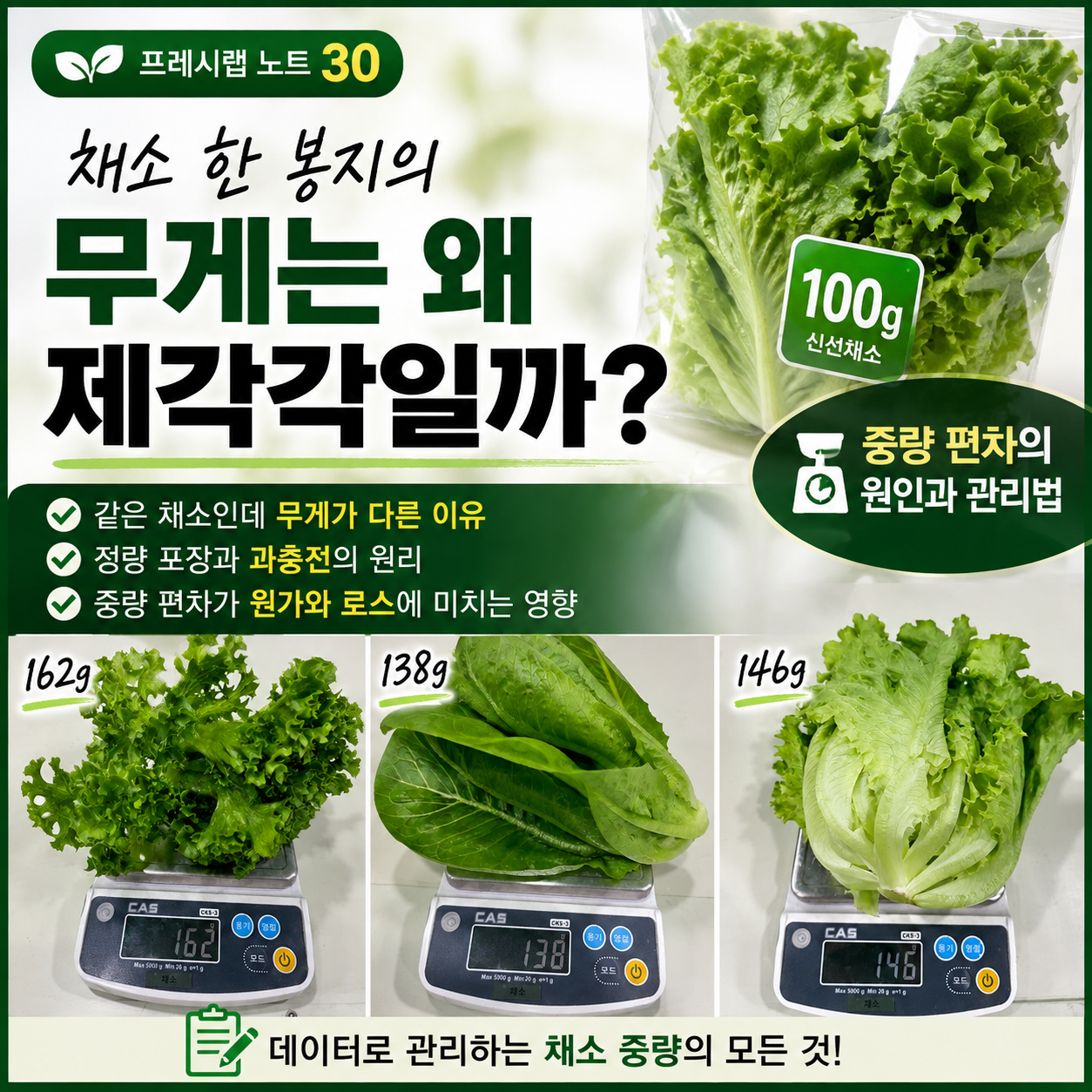 채소 한 봉지 중량 편차의 비밀